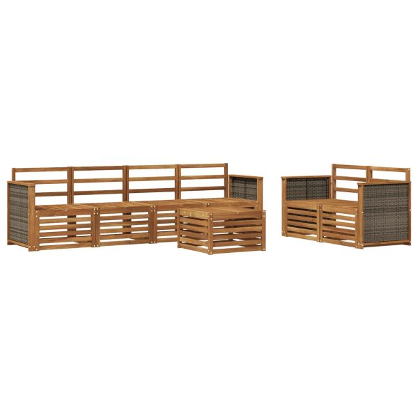 Комплект дивани за открито 7 pcs Натурално