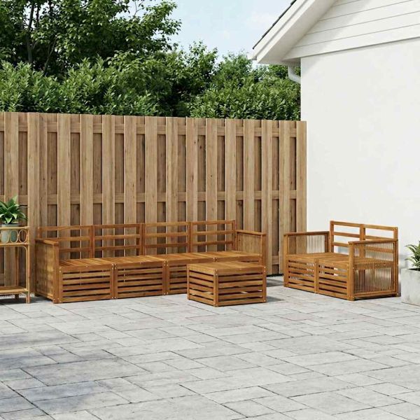 Комплект дивани за открито 7 pcs Натурално