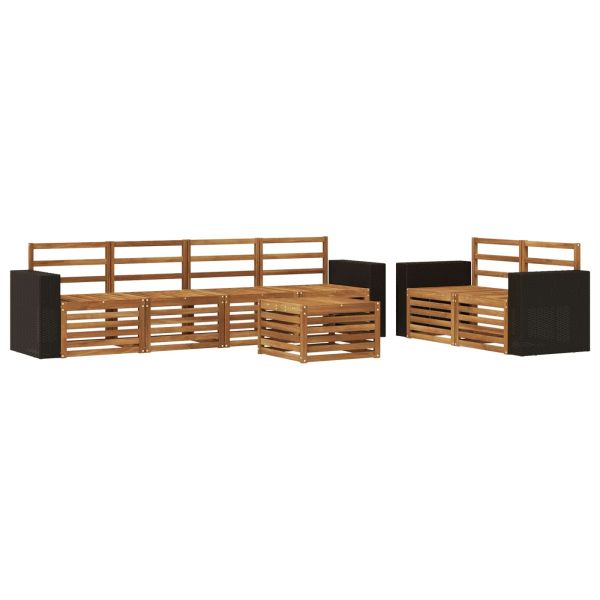 Комплект дивани за открито 7 pcs Натурално