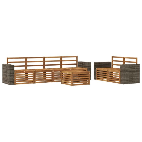 Комплект дивани за открито 7 pcs Натурално