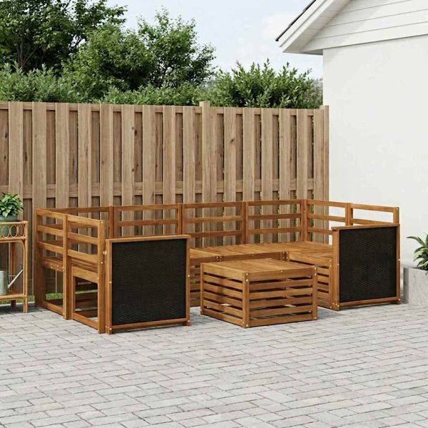 Комплект дивани за открито 7 pcs Натурално