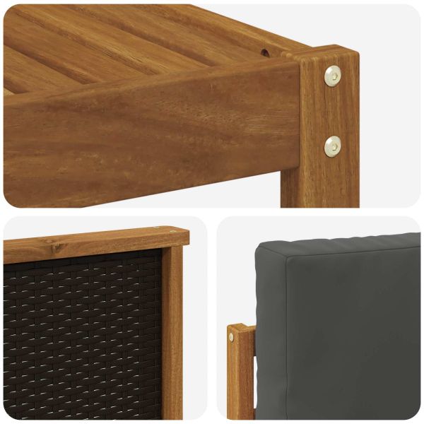 Комплект дивани за открито 7 pcs Натурален и Антрацит