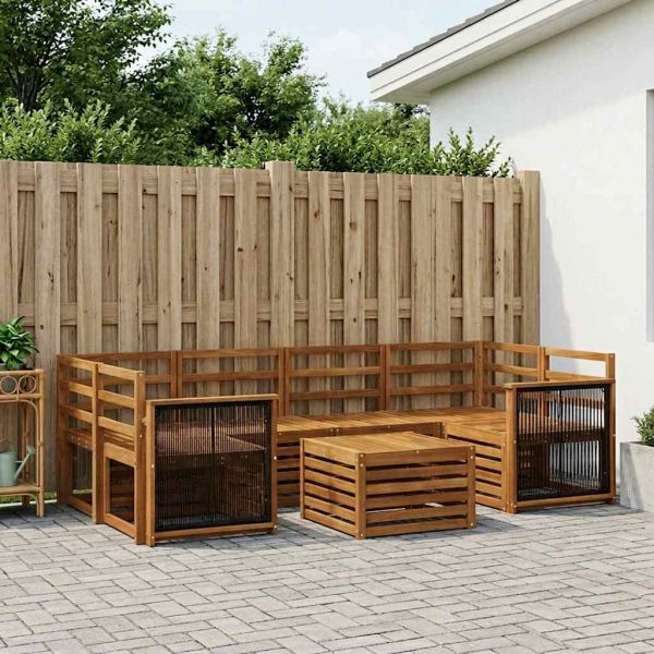Комплект дивани за открито 7 pcs Натурално