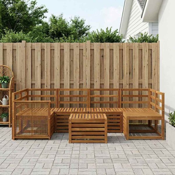 Комплект дивани за открито 7 pcs Натурално