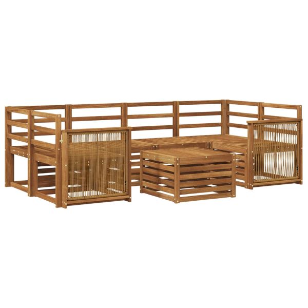 Комплект дивани за открито 7 pcs Натурално