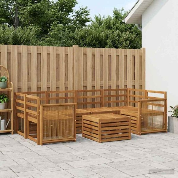 Комплект дивани за открито 7 pcs Натурално