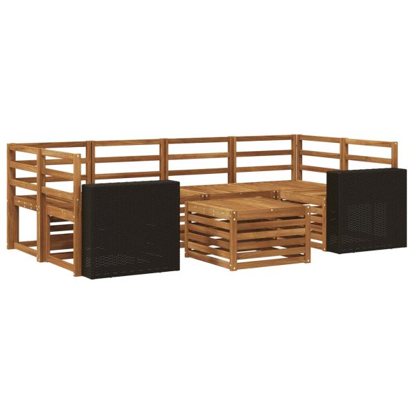 Комплект дивани за открито 7 pcs Натурално