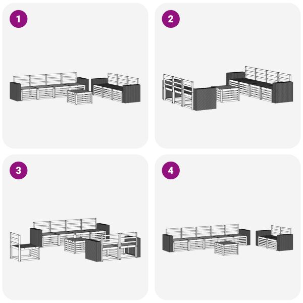 Комплекти дивани 8 pcs Солидно акациево дърво
