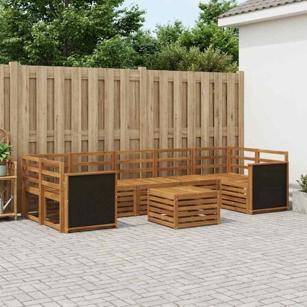 Комплект дивани за открито 8 pcs Натурално