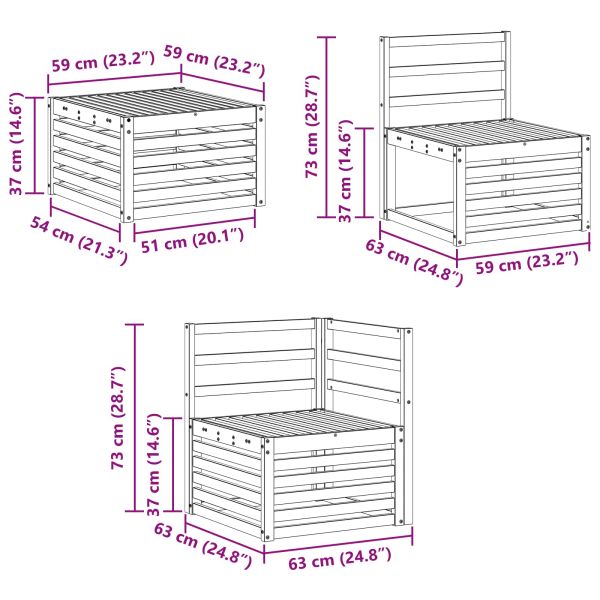 Комплект дивани за открито 8 pcs Натурално