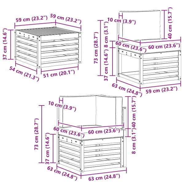 Комплект дивани за открито 8 pcs Натурален и Бежов