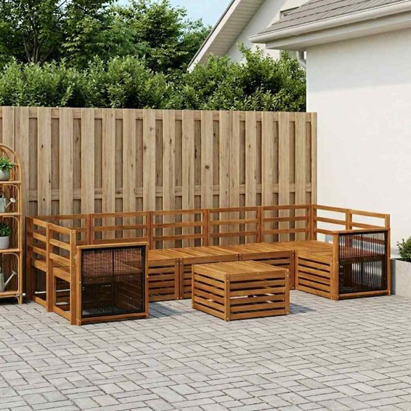 Комплект дивани за открито 8 pcs Натурално