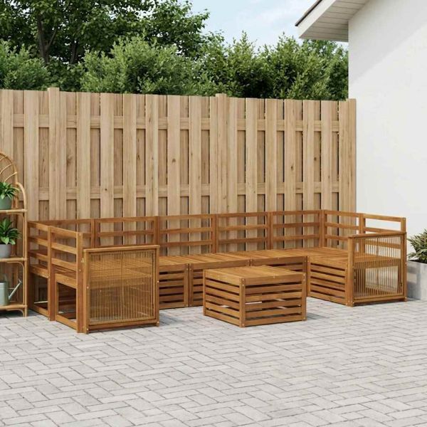 Комплект дивани за открито 8 pcs Натурално