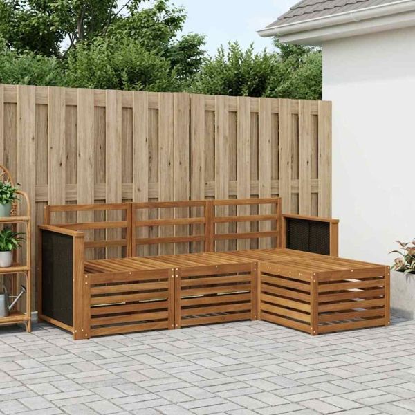 Комплект дивани за открито 4 pcs Натурално