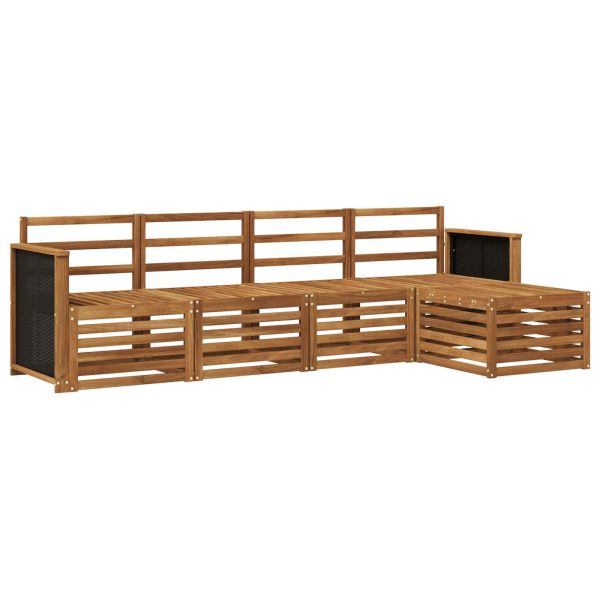 Комплект дивани за открито 5 pcs Натурално