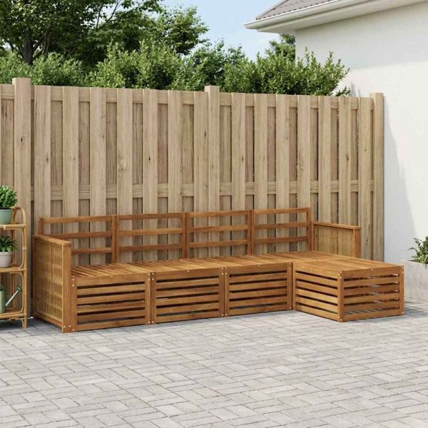 Комплект дивани за открито 5 pcs Натурално
