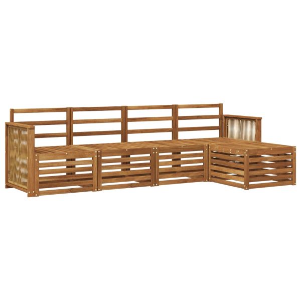 Комплект дивани за открито 5 pcs Натурално