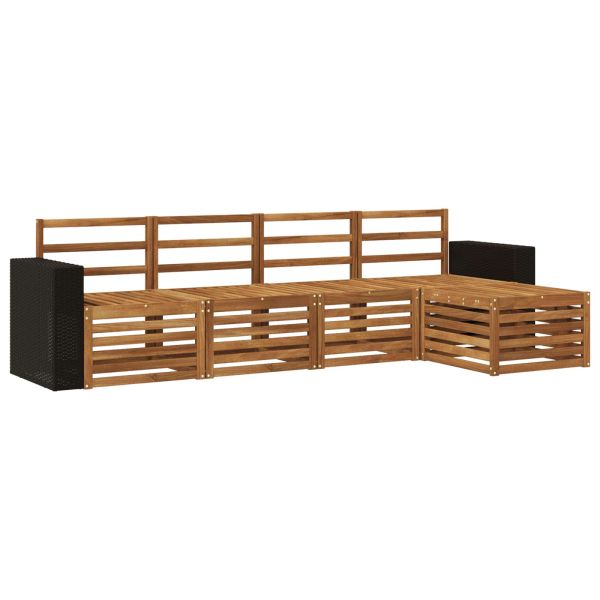 Комплект дивани за открито 5 pcs Натурално