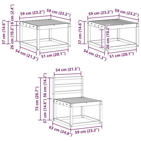 Комплект дивани за открито 6 pcs Натурално