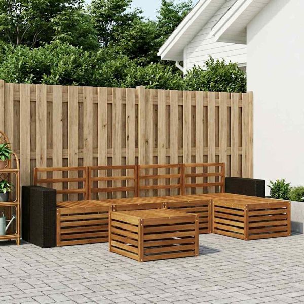Комплект дивани за открито 6 pcs Натурално