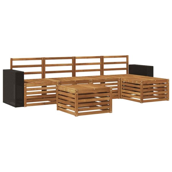 Комплект дивани за открито 6 pcs Натурално