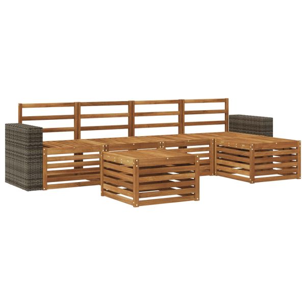 Комплект дивани за открито 6 pcs Натурално