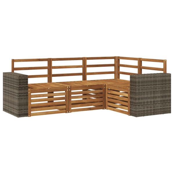 Комплекти дивани 4 pcs Солидно акациево дърво
