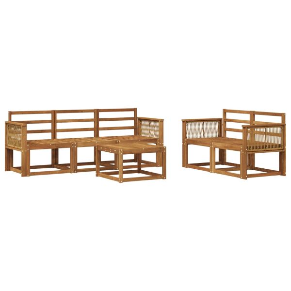 Комплект дивани за открито 6 pcs Натурално