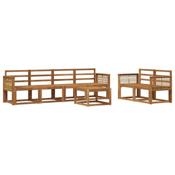 Комплект дивани за открито 7 pcs Натурално