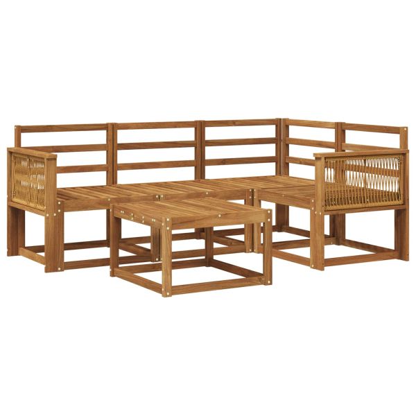 Комплект дивани за открито 5 pcs Натурално