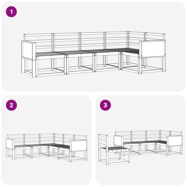 Комплект дивани за открито 5 pcs Натурално