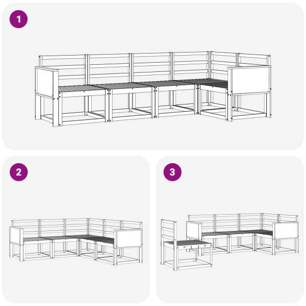 Комплект дивани за открито 5 pcs Натурално