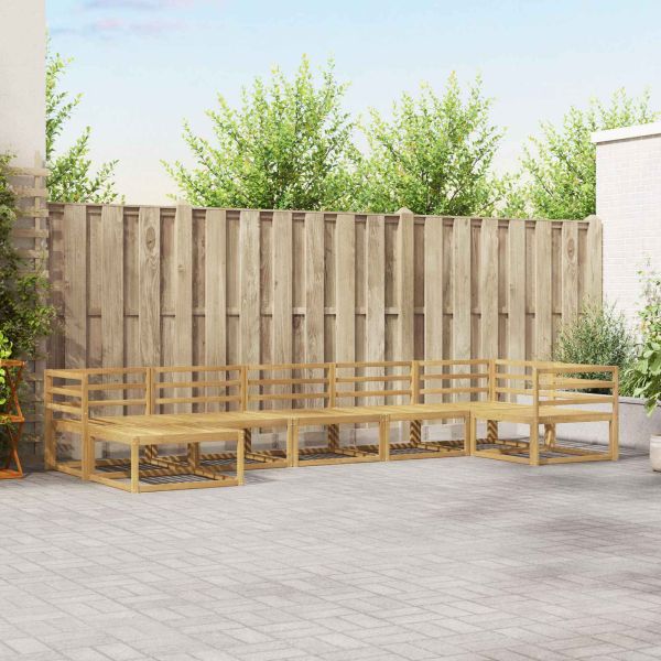 Комплект дивани за открито 7 pcs Бяло Солидно акациево дърво