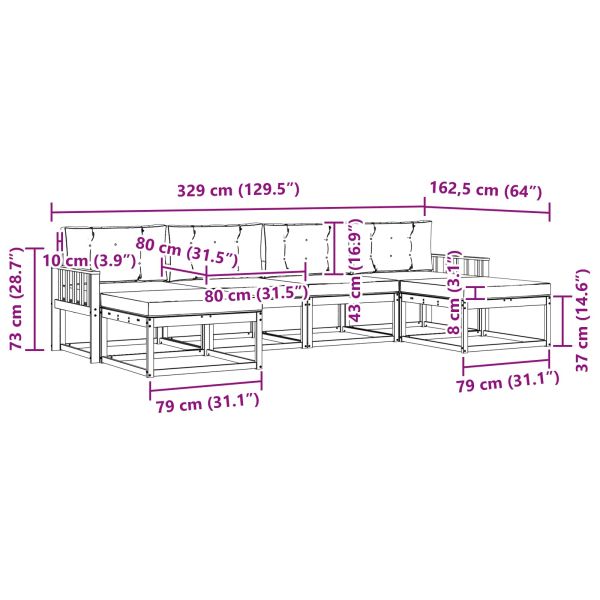 Комплект дивани за открито с възглавница 6 pcs Бяло и антрацит