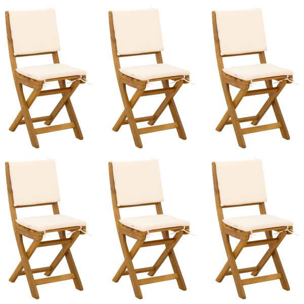 Външни бistro столове 6 pcs Кремавобяло 38 x 46 x 85 см