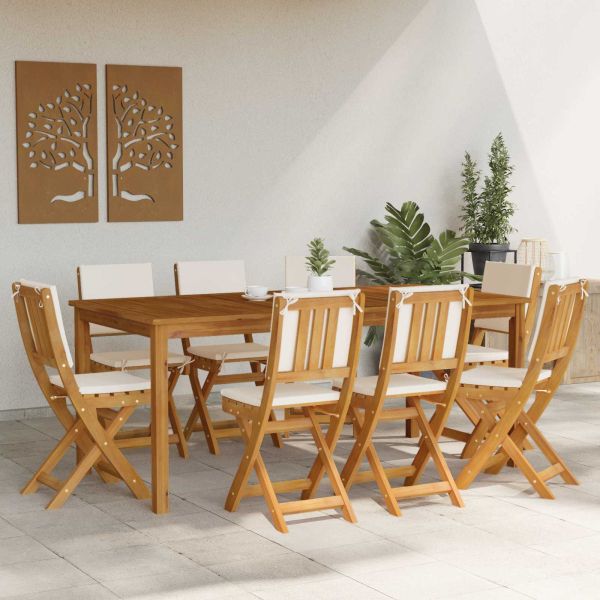 Външни бistro столове 8 pcs Кремавобяло 38 x 46 x 85 см