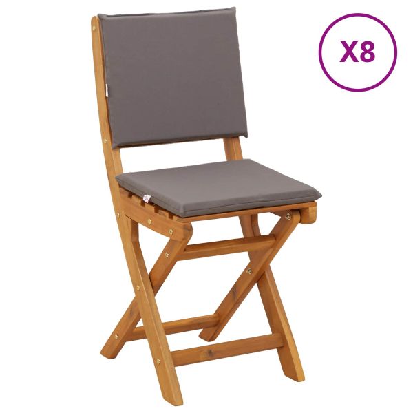 Външни бistro столове 8 pcs Тъмносиво 38 x 46 x 85 см