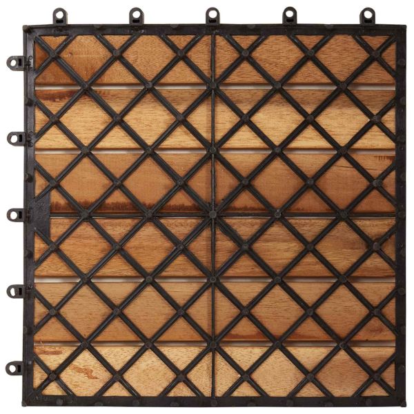 Плочка за decking 20 pcs Кафяво 30 x 30 cm Дърво от Акация