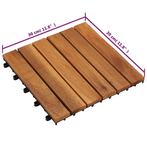 Плочка за decking 20 pcs Кафяво 30 x 30 cm Дърво от Акация
