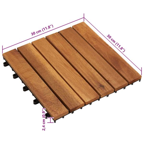 Плочка за decking 30 pcs Кафяво 30 x 30 cm Дърво от Акация
