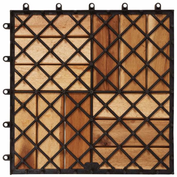 Плочка за decking 20 pcs Кафяво 30 x 30 cm Дърво от Акация