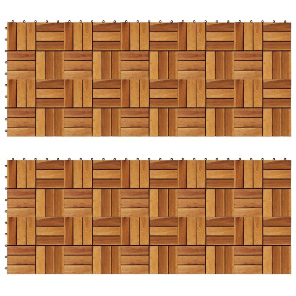 Плочка за decking 20 pcs Кафяво 30 x 30 cm Дърво от Акация