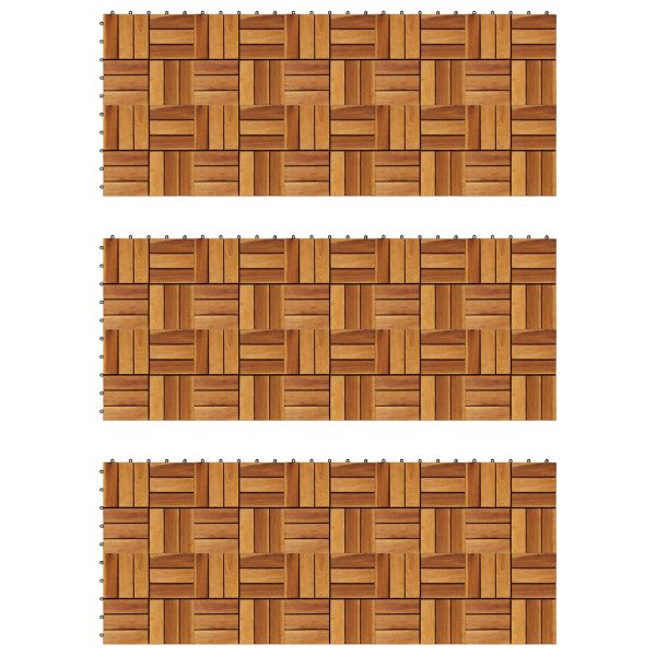 Плочка за decking 30 pcs Кафяво 30 x 30 cm Дърво от Акация