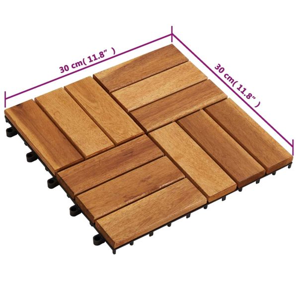 Плочка за decking 30 pcs Кафяво 30 x 30 cm Дърво от Акация
