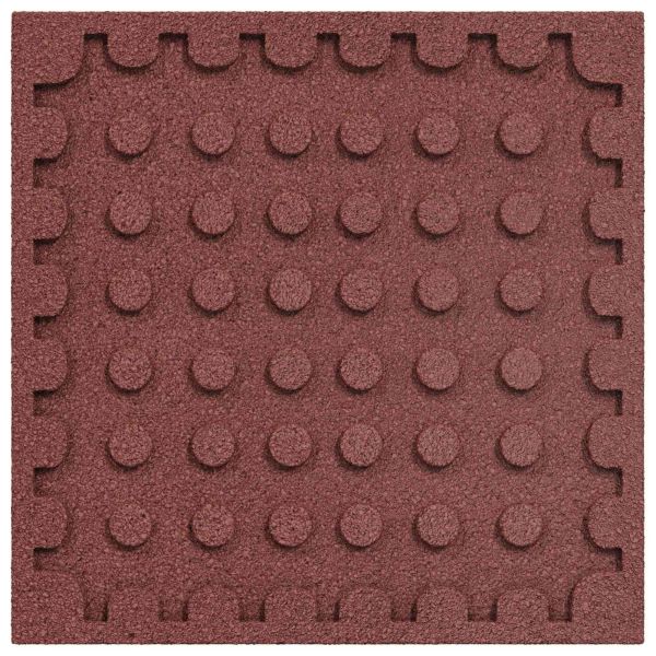 Плочки за защита при падане 18 pcs Червено 50 x 50 cm Каучук