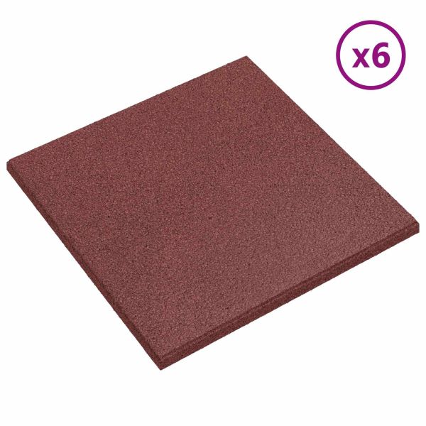 Плочки за защита при падане 24 pcs Червено 50 x 50 cm Каучук