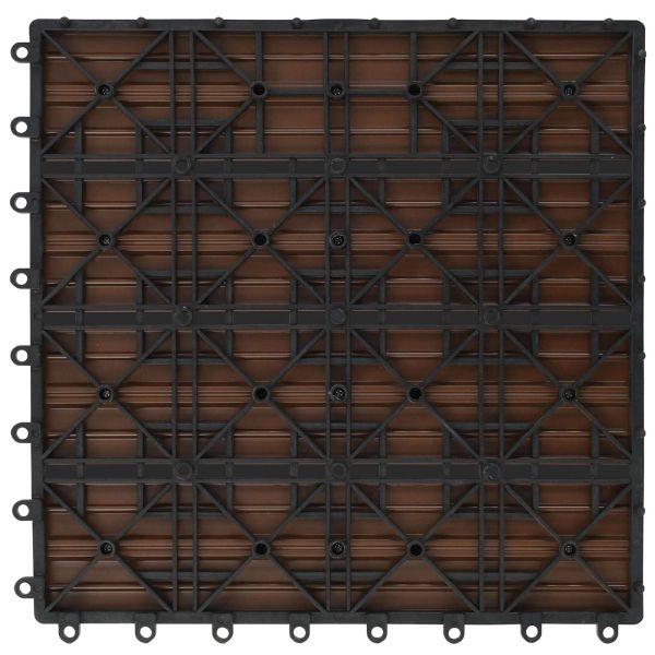 Плочка за decking 22 pcs Кафяво 30 x 30 cm WPC