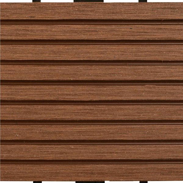 Плочка за decking 22 pcs Кафяво 30 x 30 cm WPC