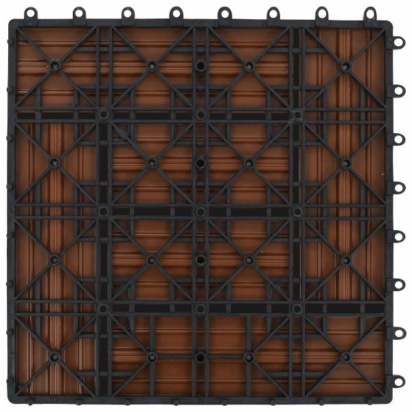 Плочка за decking 22 pcs Кафяво 30 x 30 cm WPC