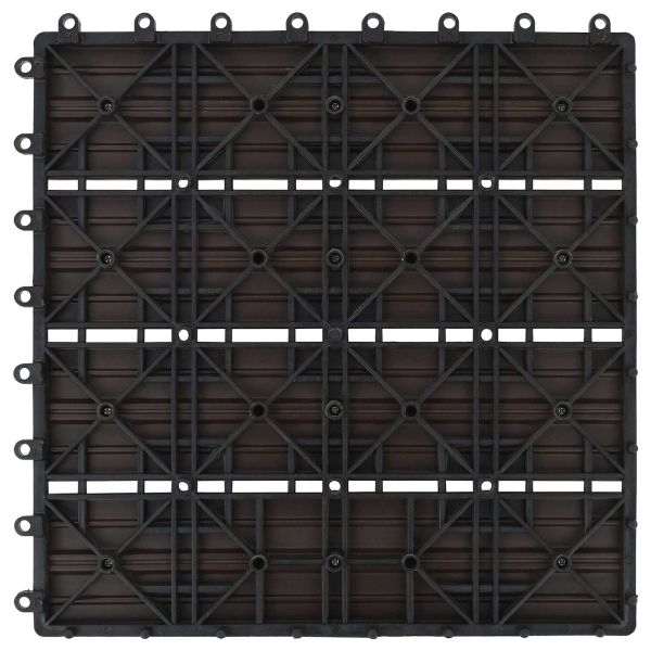 Плочка за decking 22 pcs Тъмен кафяв 30 x 30 cm WPC